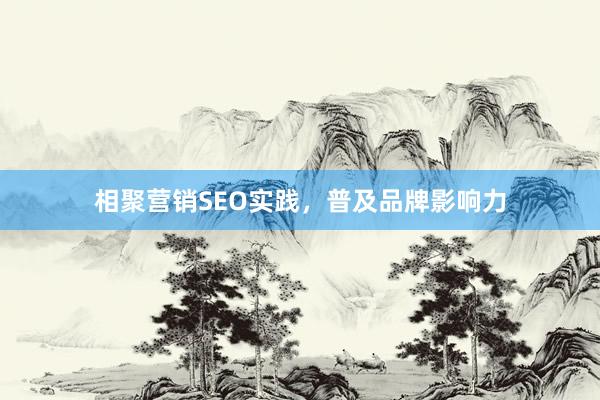 相聚营销SEO实践，普及品牌影响力
